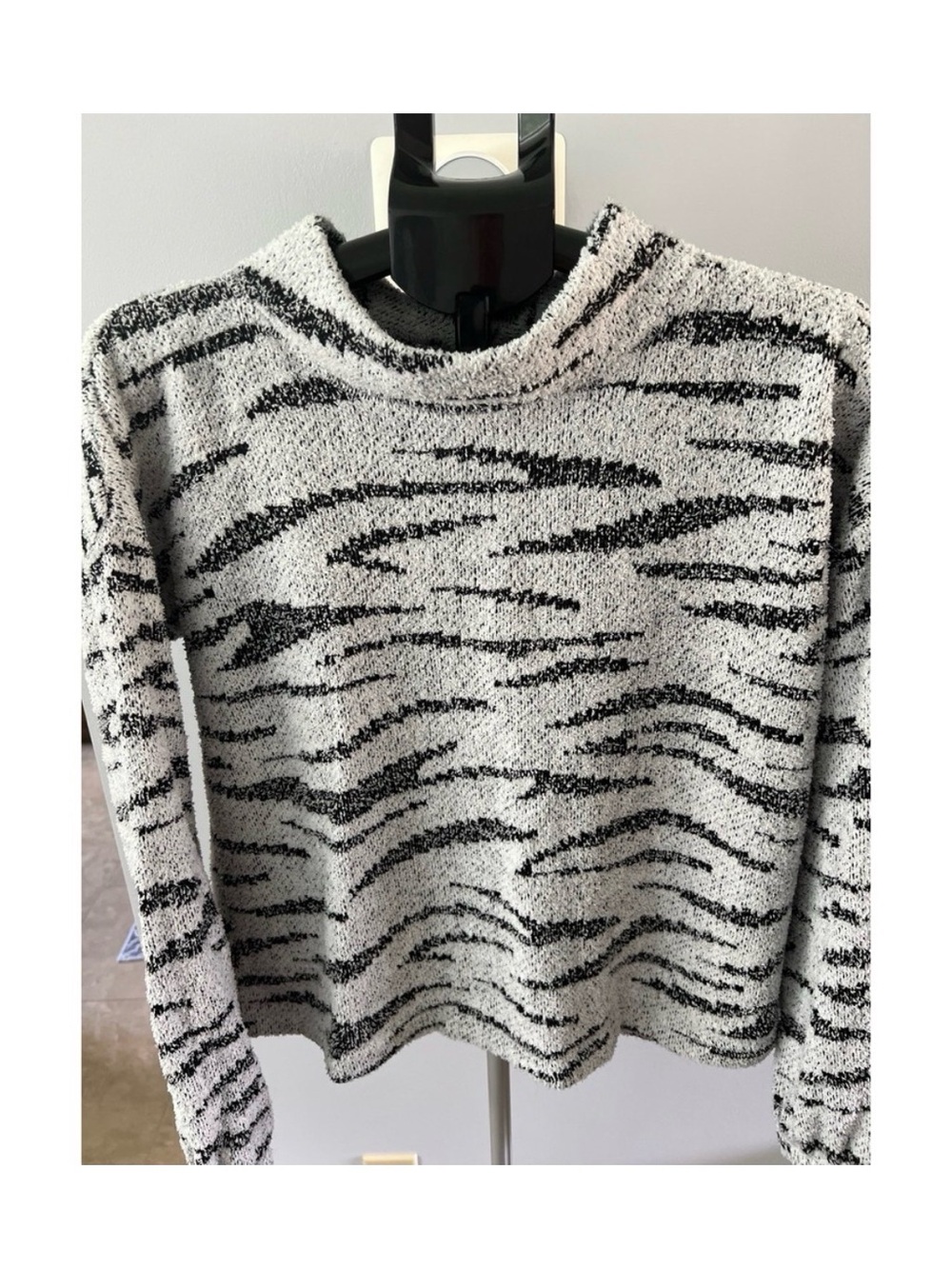 Maurices Zebra Mock Neck Sherpa Pullover Sweatshirt
